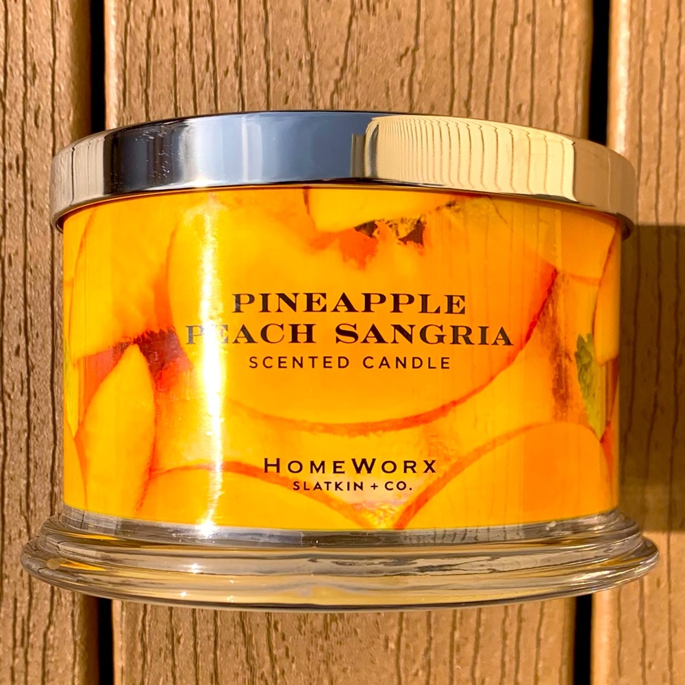 🆕PINEAPPLE PEACH SANGRIA HARRY SLATKIN HOMEWORX 4 WICK 18oz CANDLE NWTS!